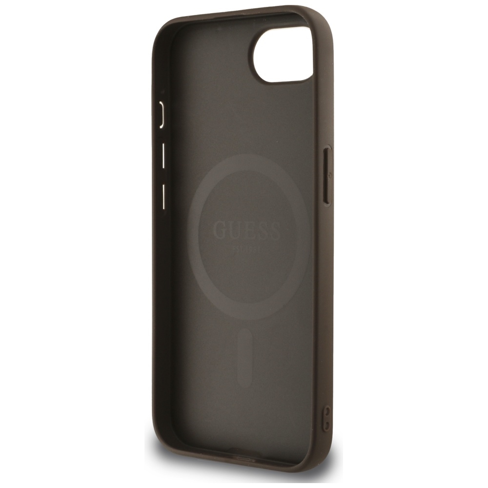 iTok webáruház - Guess Guess 4G Flowers Print MagSafe tok iPhone 16e készülékhez (barna) 7 Guess 4G Flowers Print MagSafe case for iPhone 16e (barna)
