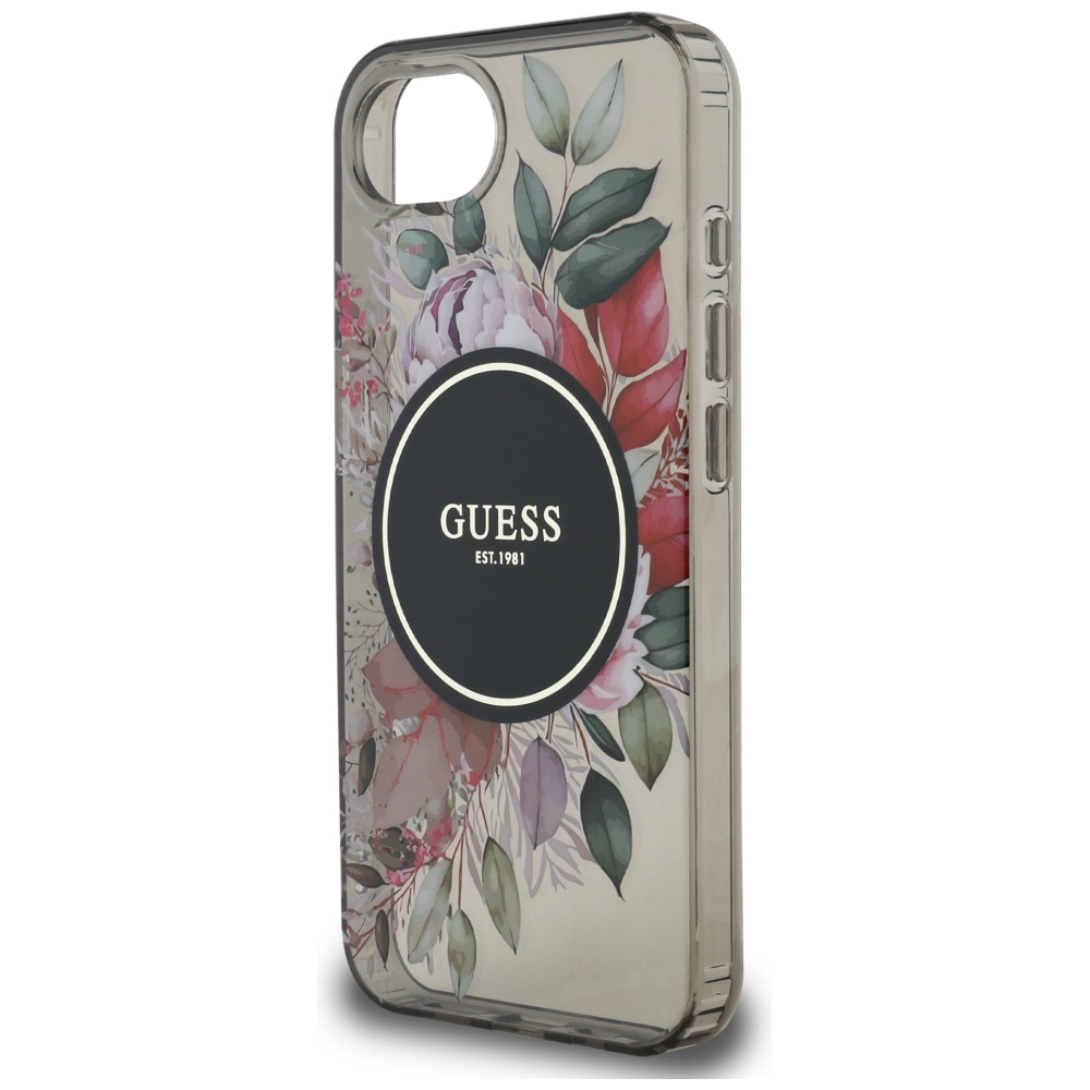 iTok webáruház - Guess Guess IML Flowers MagSafe tok iPhone 16e készülékhez (fekete) 6 Guess IML Flowers MagSafe iPhone 16e Case (fekete)