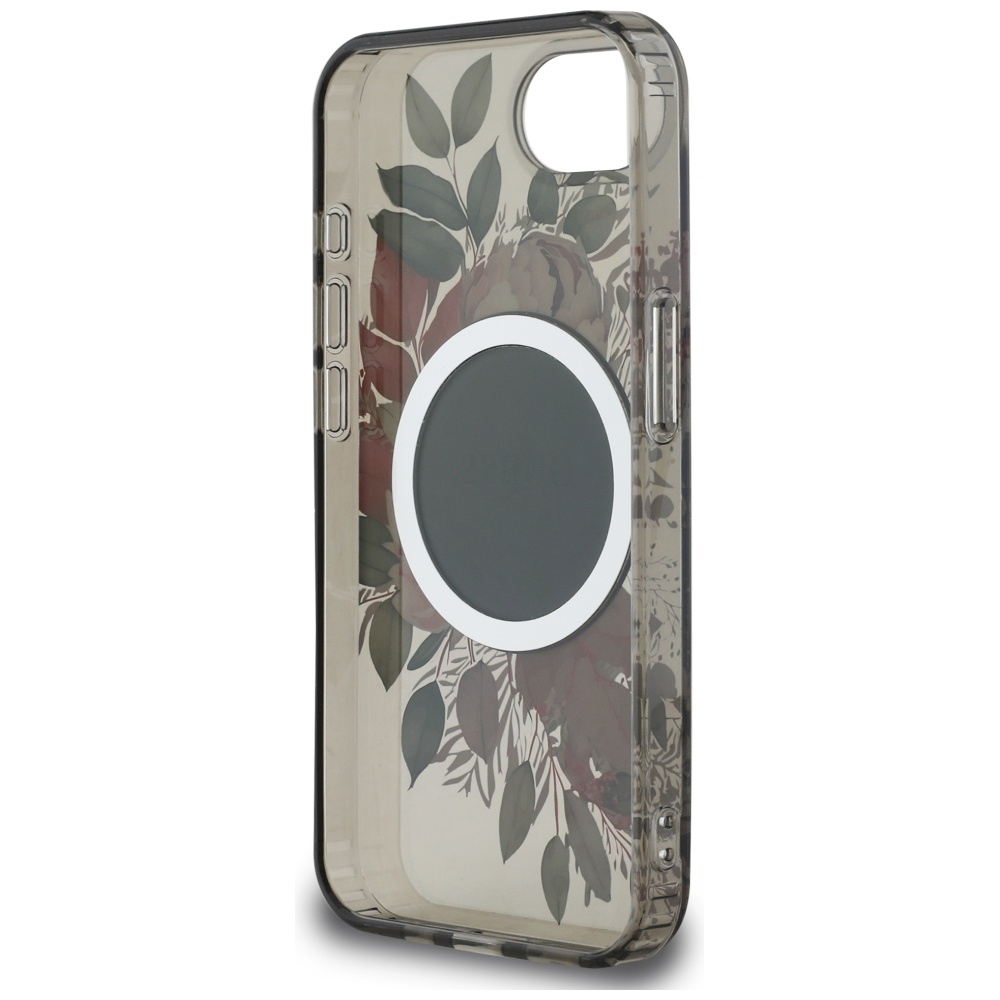 iTok webáruház - Guess Guess IML Flowers MagSafe tok iPhone 16e készülékhez (fekete) 7 Guess IML Flowers MagSafe iPhone 16e Case (fekete)
