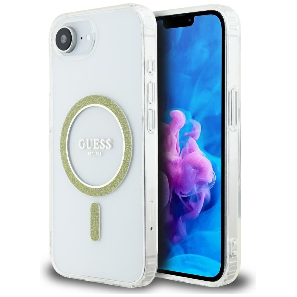 iTok webáruház - Guess Guess IML Glitter Circle MagSafe tok iPhone 16e – átlátszó (átlátszó) 1 Guess IML Glitter Circle MagSafe iPhone 16e Case (átlátszó)