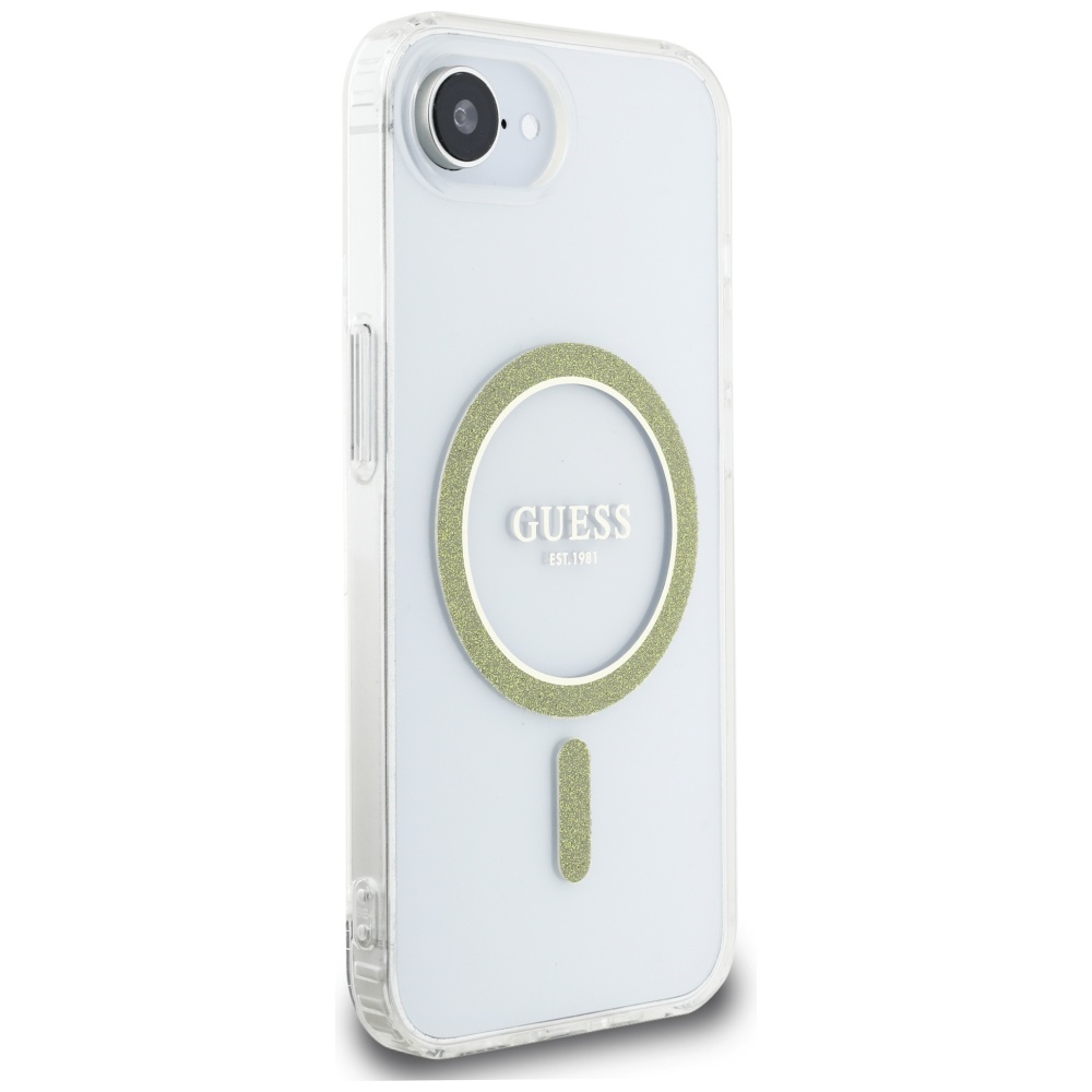 iTok webáruház - Guess Guess IML Glitter Circle MagSafe tok iPhone 16e – átlátszó (átlátszó) 4 Guess IML Glitter Circle MagSafe iPhone 16e Case (átlátszó)