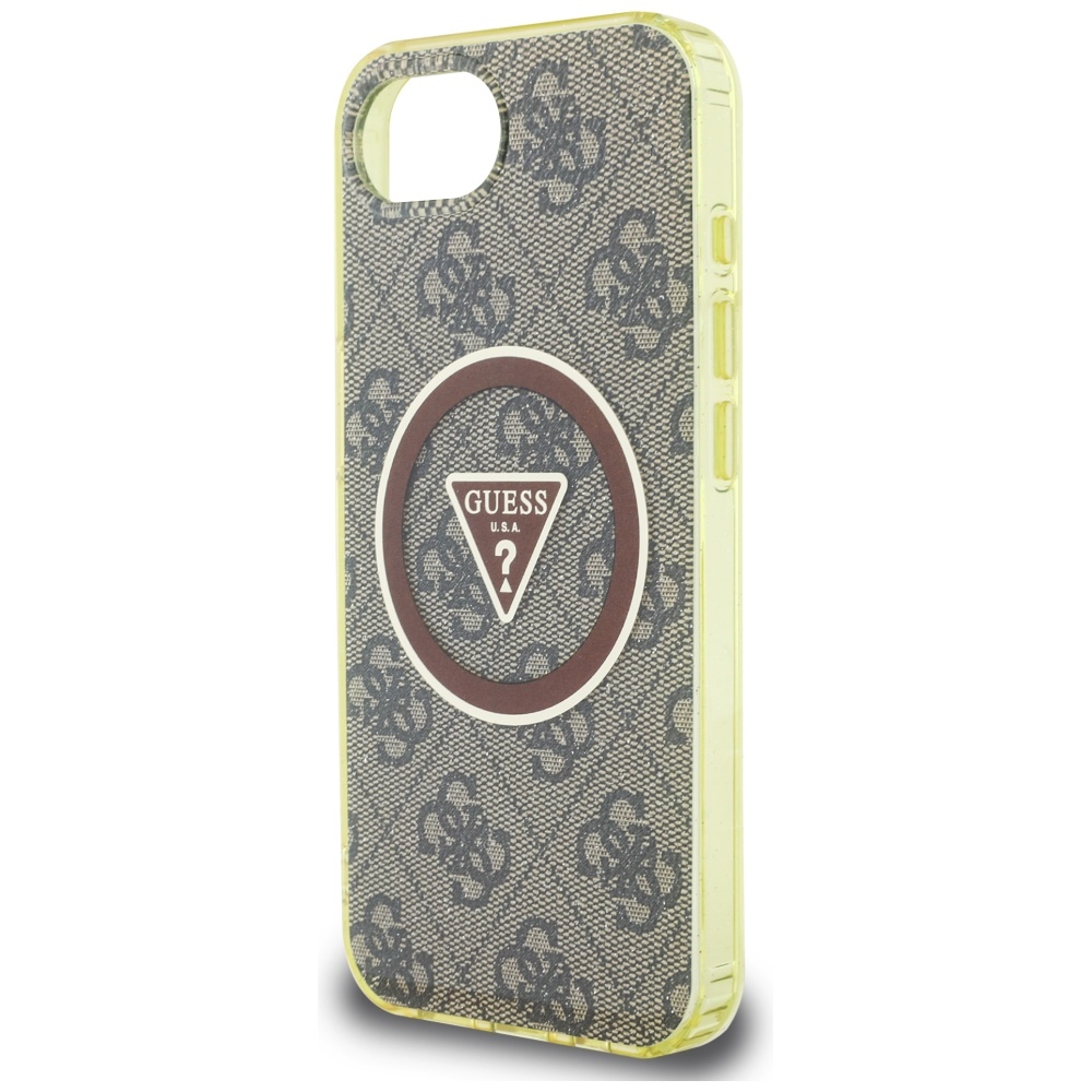 iTok webáruház - Guess Guess IML Metal Glitter 4G Circle Triangle MagSafe tok iPhone 16e (barna) 6 Guess IML Metal Glitter 4G Circle Triangle MagSafe case for iPhone 16e (barna)