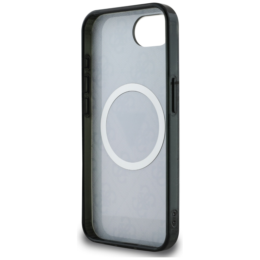 iTok webáruház - Guess Guess IML Metal Glitter 4G Circle Triangle MagSafe tok iPhone 16e-hez (fekete) 7 Guess IML Metal Glitter 4G Circle Triangle MagSafe Case for iPhone 16e (fekete)