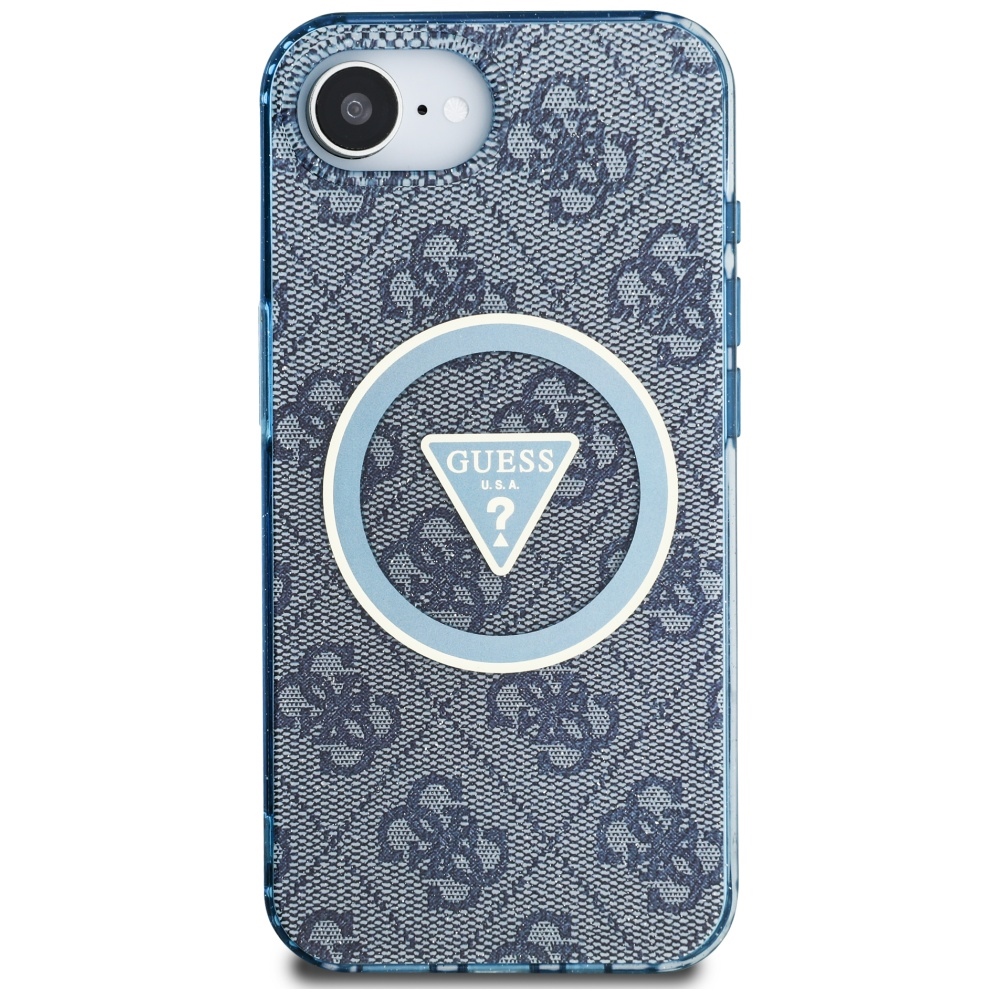 iTok webáruház - Guess Guess IML Metal Glitter 4G Circle Triangle MagSafe tok iPhone 16e készülékhez (kék) 3 Guess IML Metal Glitter 4G Circle Triangle MagSafe Case for iPhone 16e (kék)
