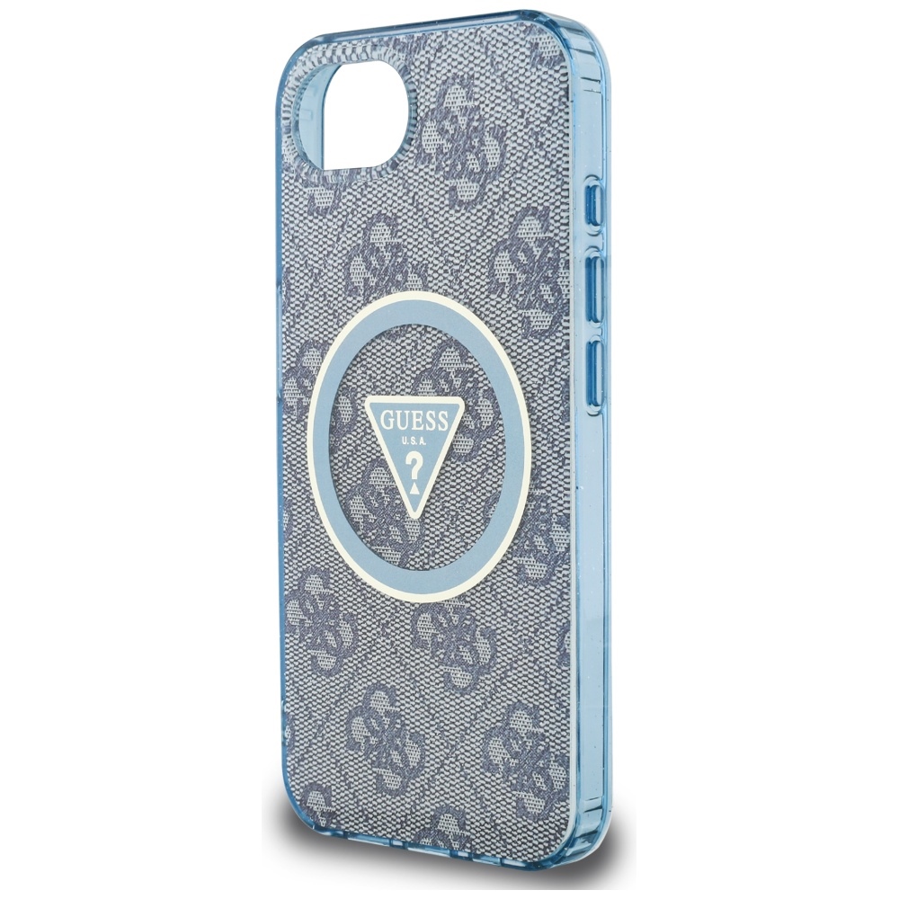 iTok webáruház - Guess Guess IML Metal Glitter 4G Circle Triangle MagSafe tok iPhone 16e készülékhez (kék) 6 Guess IML Metal Glitter 4G Circle Triangle MagSafe Case for iPhone 16e (kék)