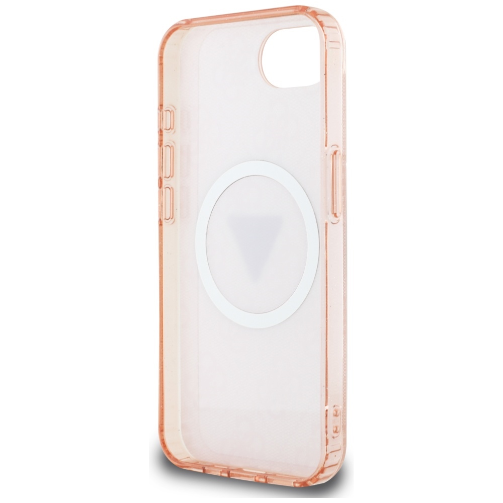 iTok webáruház - Guess Guess IML Metal Glitter 4G Circle Triangle MagSafe tok iPhone 16e készülékhez (rózsaszín) 7 Guess IML Metal Glitter 4G Circle Triangle MagSafe case for iPhone 16e (rózsaszín)