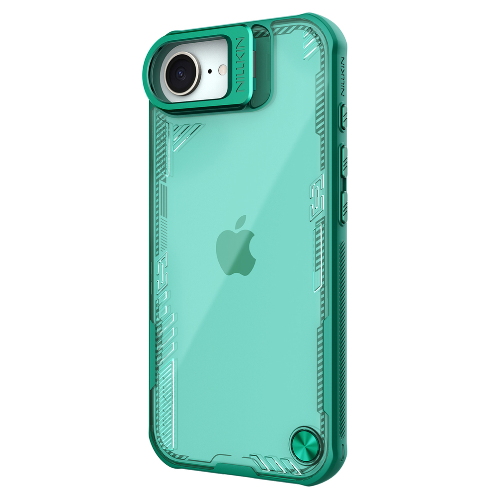 iTok webáruház - Nillkin Nillkin Iceblade Prop tok állvánnyal iPhone 16e / 17e készülékhez (zöld) 3 Nillkin Iceblade Prop Case with Stand for iPhone 16e / 17e (zöld)