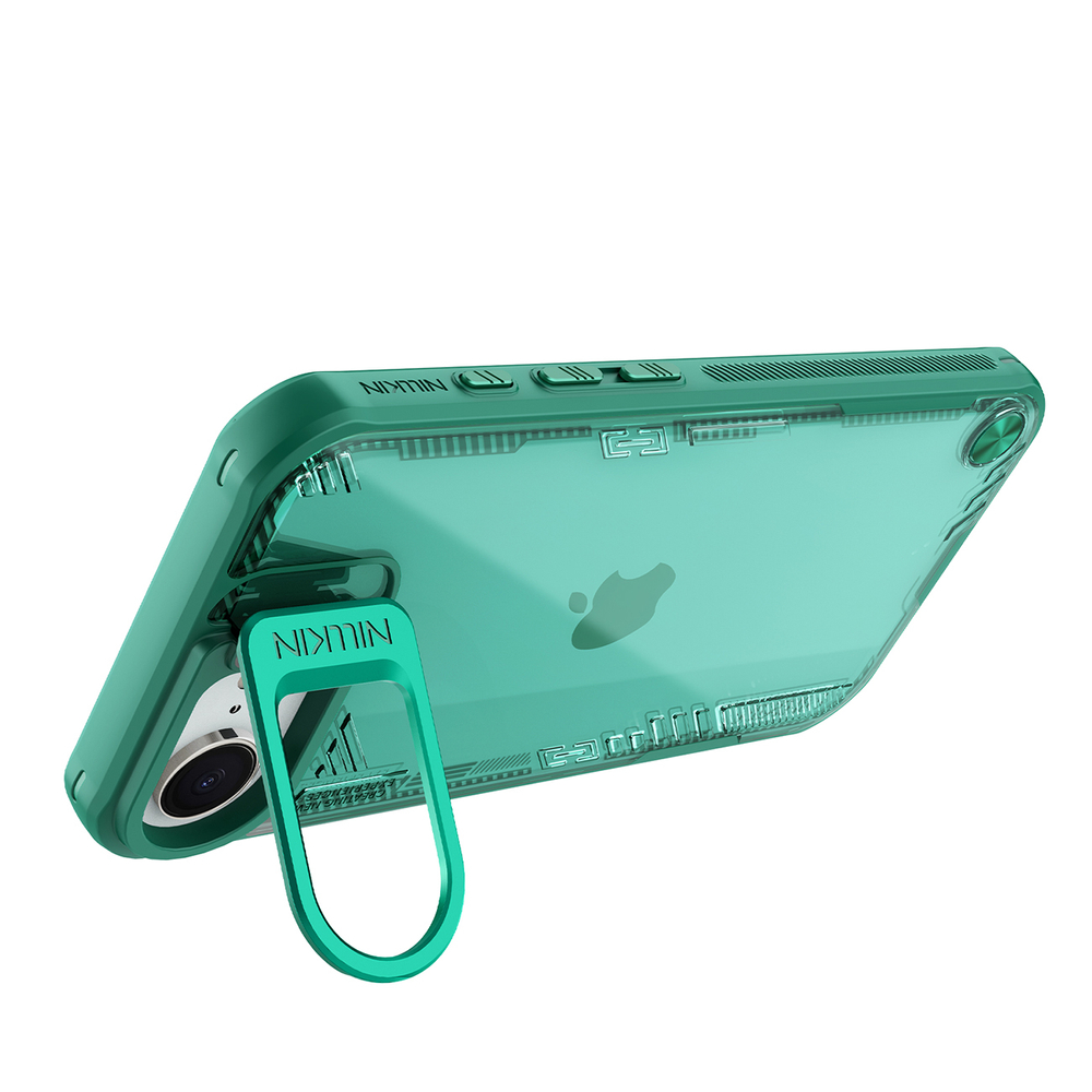 iTok webáruház - Nillkin Nillkin Iceblade Prop tok állvánnyal iPhone 16e / 17e készülékhez (zöld) 5 Nillkin Iceblade Prop Case with Stand for iPhone 16e / 17e (zöld)