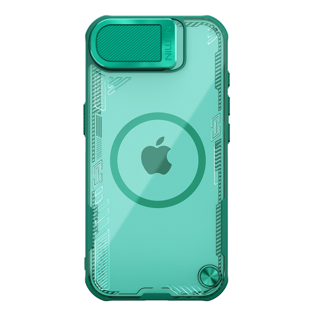 iTok webáruház - Nillkin Nillkin Iceblade Prop Magnetic tok kamerafedéllel és állvánnyal iPhone 16e / 17e készülékhez (zöld) 2 Nillkin Iceblade Prop Magnetic Case with Camera Cover and Stand for iPhone 16e / 17e (zöld)