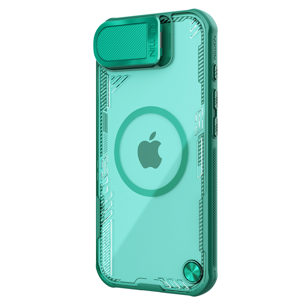 iTok webáruház - Nillkin Nillkin Iceblade Prop Magnetic tok kamerafedéllel és állvánnyal iPhone 16e / 17e készülékhez (zöld) 3 Nillkin Iceblade Prop Magnetic Case with Camera Cover and Stand for iPhone 16e / 17e (zöld)