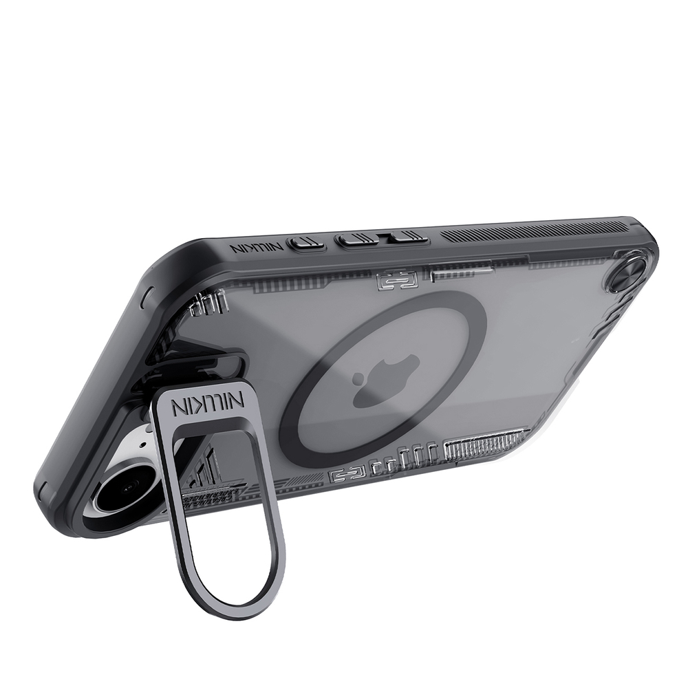 iTok webáruház - Nillkin Nillkin Iceblade Prop Magnetic tok állvánnyal iPhone 16e / 17e készülékhez (fekete) 5 Nillkin Iceblade Prop Magnetic Case with Stand for iPhone 16e / 17e (fekete)