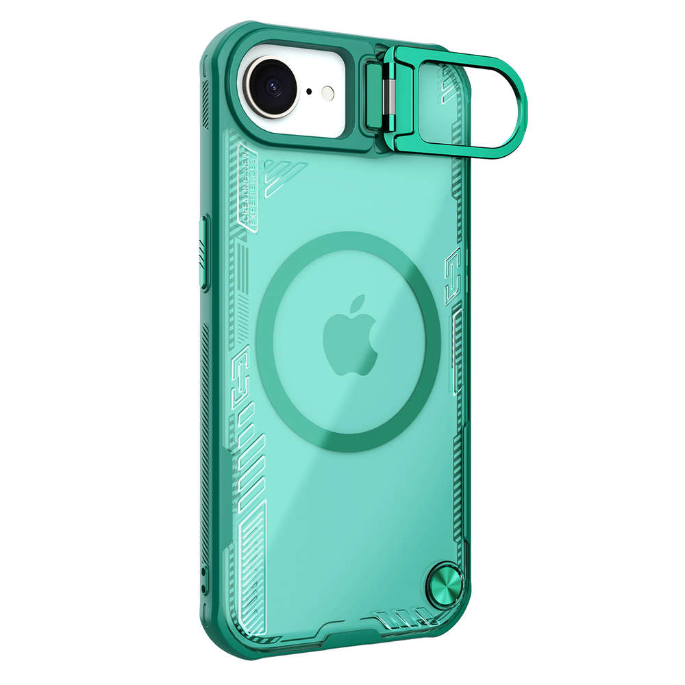 iTok webáruház - Nillkin Nillkin Iceblade Prop Magnetic tok állvánnyal iPhone 16e / 17e készülékhez (zöld) 1 Nillkin Iceblade Prop Magnetic Case with Stand for iPhone 16e / 17e (zöld)