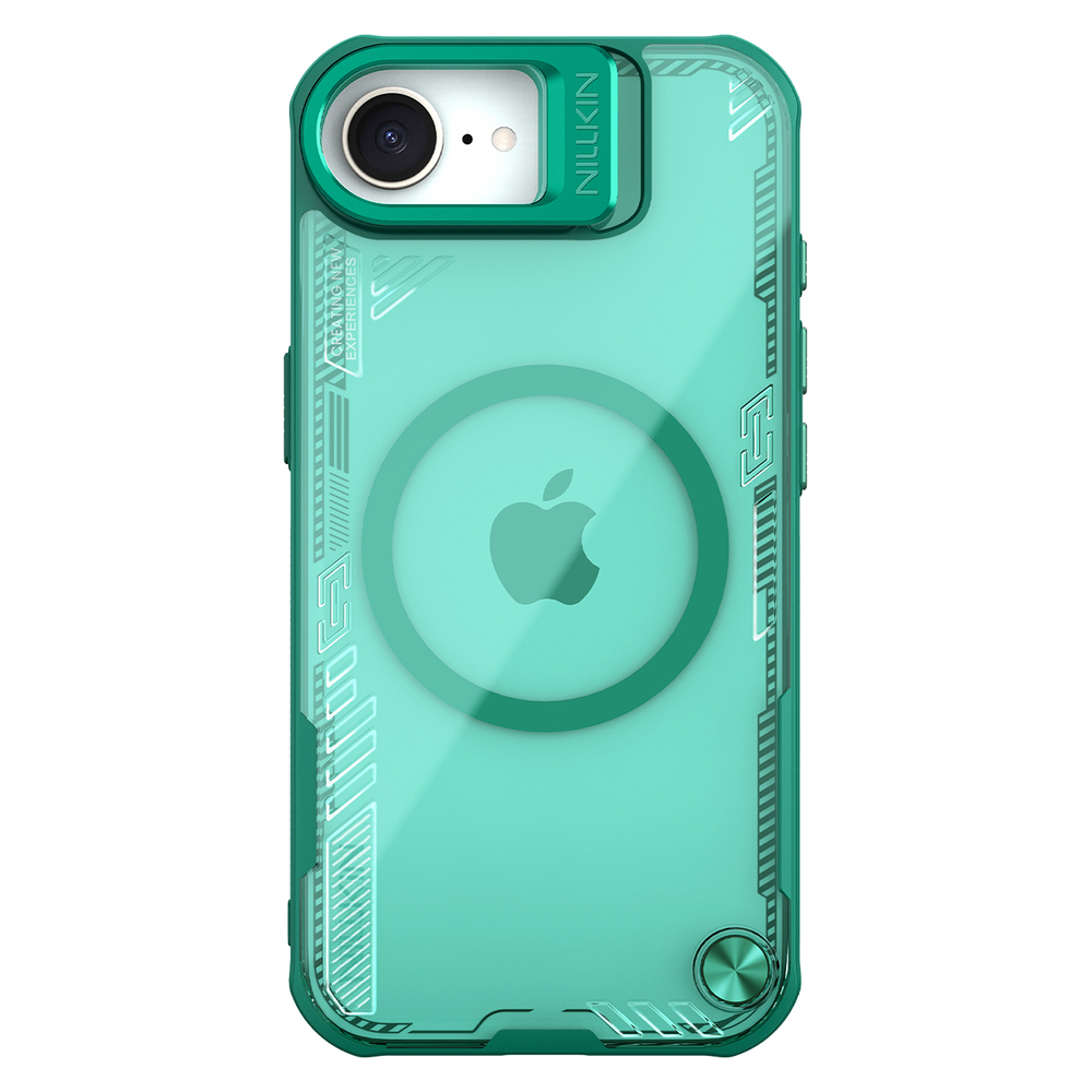 iTok webáruház - Nillkin Nillkin Iceblade Prop Magnetic tok állvánnyal iPhone 16e / 17e készülékhez (zöld) 2 Nillkin Iceblade Prop Magnetic Case with Stand for iPhone 16e / 17e (zöld)