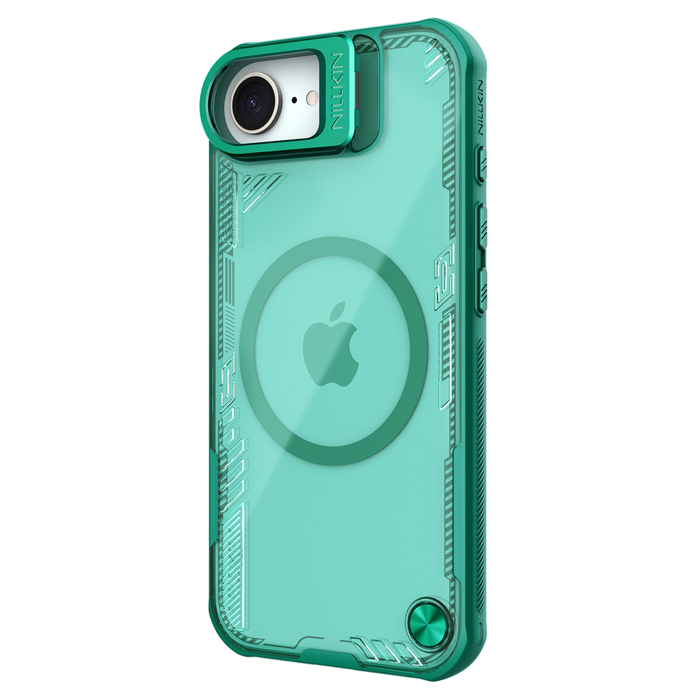 iTok webáruház - Nillkin Nillkin Iceblade Prop Magnetic tok állvánnyal iPhone 16e / 17e készülékhez (zöld) 3 Nillkin Iceblade Prop Magnetic Case with Stand for iPhone 16e / 17e (zöld)