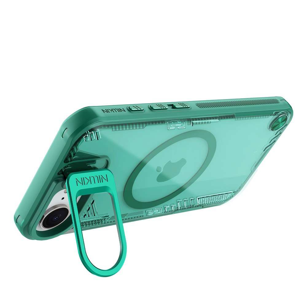 iTok webáruház - Nillkin Nillkin Iceblade Prop Magnetic tok állvánnyal iPhone 16e / 17e készülékhez (zöld) 5 Nillkin Iceblade Prop Magnetic Case with Stand for iPhone 16e / 17e (zöld)