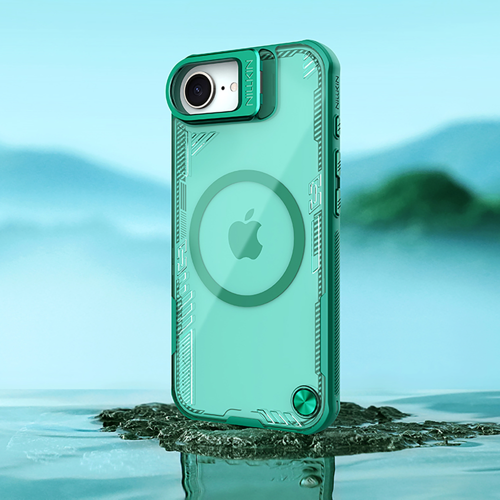 iTok webáruház - Nillkin Nillkin Iceblade Prop Magnetic tok állvánnyal iPhone 16e / 17e készülékhez (zöld) 6 Nillkin Iceblade Prop Magnetic Case with Stand for iPhone 16e / 17e (zöld)