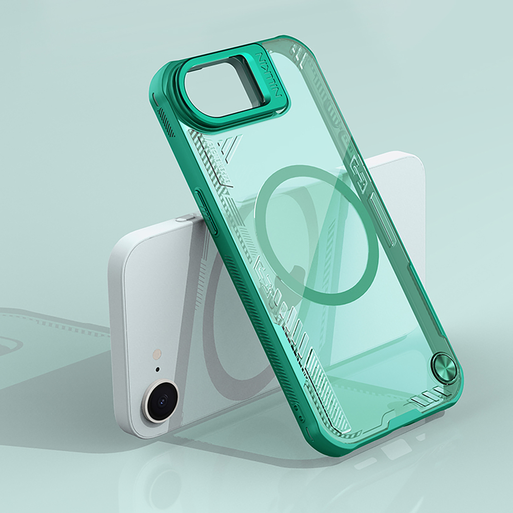 iTok webáruház - Nillkin Nillkin Iceblade Prop Magnetic tok állvánnyal iPhone 16e / 17e készülékhez (zöld) 8 Nillkin Iceblade Prop Magnetic Case with Stand for iPhone 16e / 17e (zöld)