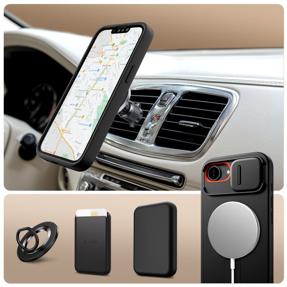 iTok webáruház - Tech-Protect Tech-Protect Kevlar Aura MagSafe tok iPhone 16e / 17e készülékhez (fekete) 6 Tech-Protect Kevlar Aura MagSafe Case for iPhone 16e / 17e (fekete)