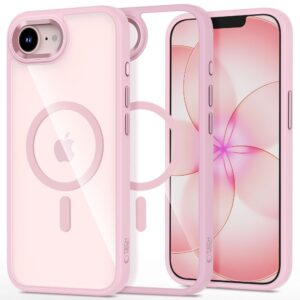 Tech-Protect Magmat MagSafe tok iPhone 16e / 17e készülékhez (áttetsző rózsaszín)
