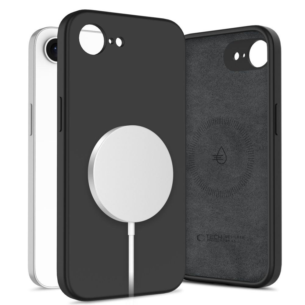 iTok webáruház - Tech-Protect Tech-Protect szilikon MagSafe tok iPhone 16e / 17e készülékhez (fekete) 1 Tech-Protect Silicone MagSafe Case for iPhone 16e / 17e (fekete)