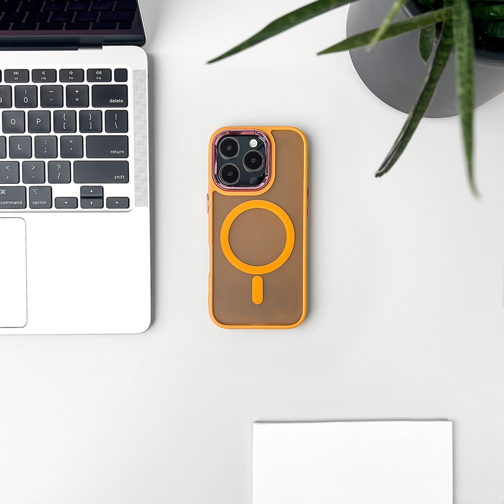 iTok webáruház - Hurtel Magnetic Collection MagSafe tok iPhone 16 Pro készülékhez (narancssárga) 7 Magnetic Collection MagSafe iPhone 16 Pro Case (narancssárga)