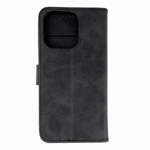 Leather Book Case tok iPhone 16 Pro készülékhez (fekete)