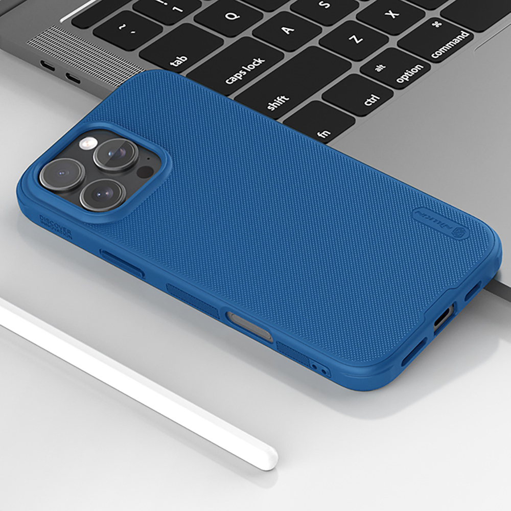 iTok webáruház - Nillkin Nillkin Super Frosted Shield Pro tok iPhone 16 Pro készülékhez (kék) 7 Nillkin Super Frosted Shield Pro case for iPhone 16 Pro (kék)