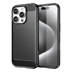 Carbon Case szilikon tok iPhone 16 Pro készülékhez (fekete)
