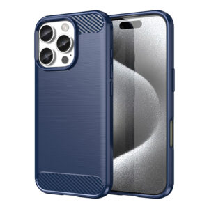 Carbon Case szilikon tok iPhone 16 Pro készülékhez (kék)