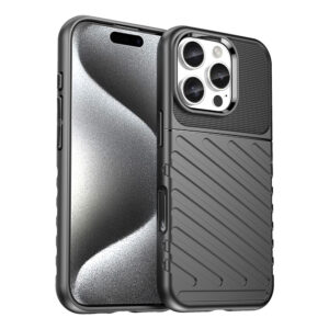 Thunder Case szilikon tok iPhone 16 Pro készülékhez (fekete)