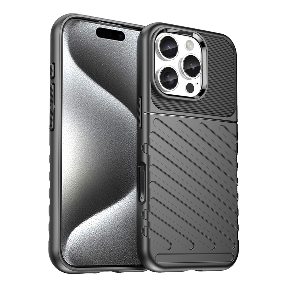 iTok webáruház - Hurtel Thunder Case szilikon tok iPhone 16 Pro készülékhez (fekete) 1 Thunder Case for iPhone 16 Pro Silicone Case (fekete)