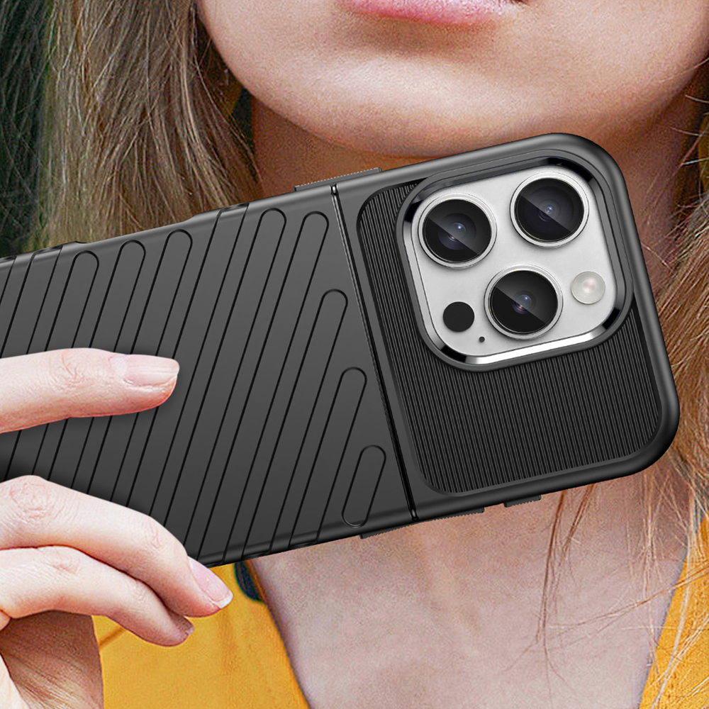 iTok webáruház - Hurtel Thunder Case szilikon tok iPhone 16 Pro készülékhez (fekete) 5 Thunder Case for iPhone 16 Pro Silicone Case (fekete)