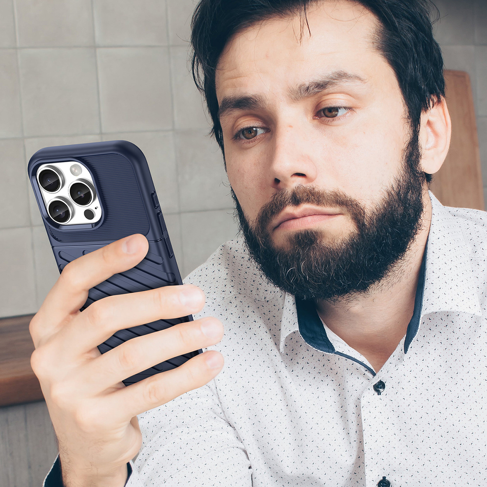 iTok webáruház - Hurtel Thunder Case szilikon tok iPhone 16 Pro készülékhez (kék) 8 Thunder Case for iPhone 16 Pro Silicone Case (kék)