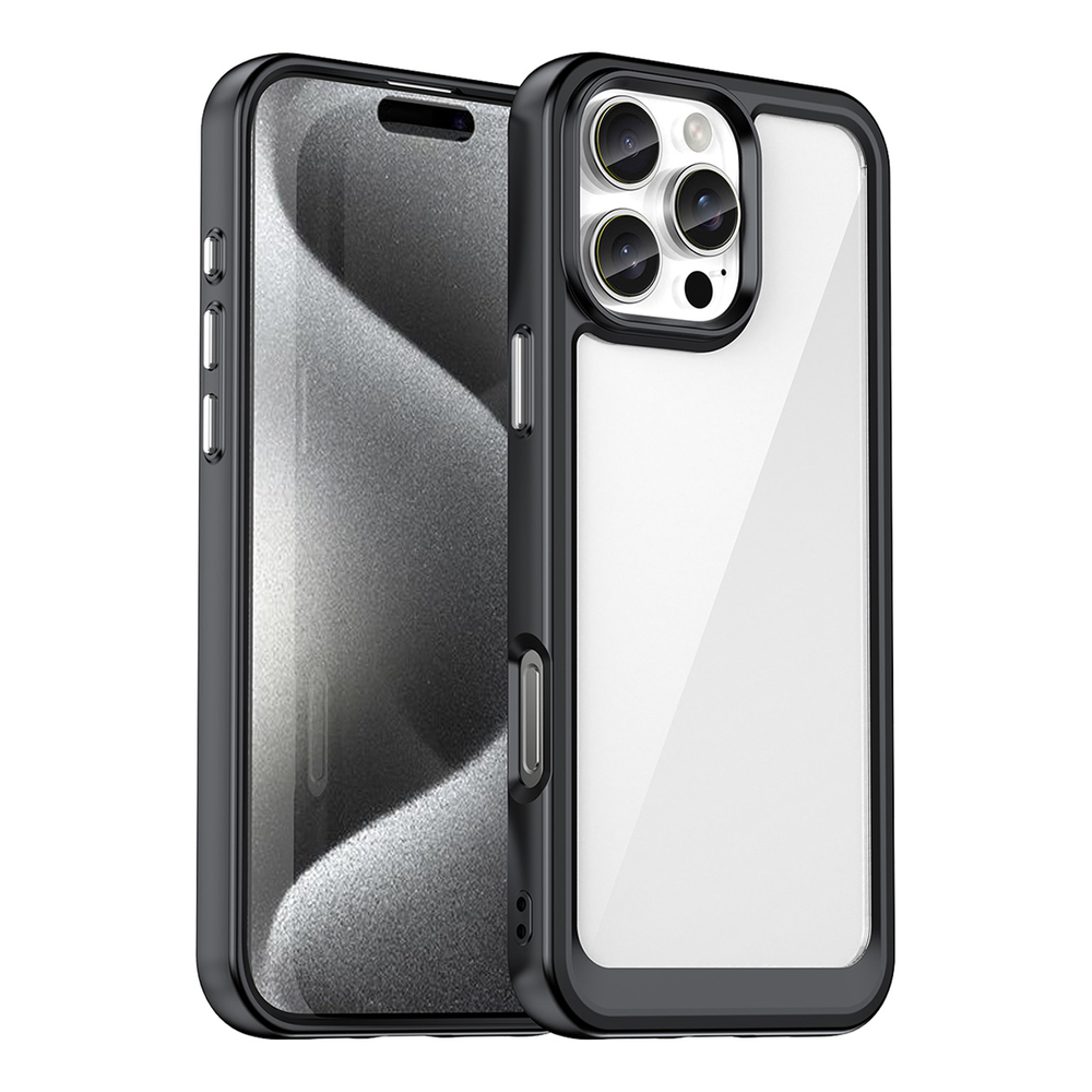 iTok webáruház - Hurtel Outer Space Case gélkeretes tok iPhone 16 Pro készülékhez (fekete) 1 Outer Space Case with Gel Frame for iPhone 16 Pro (fekete)