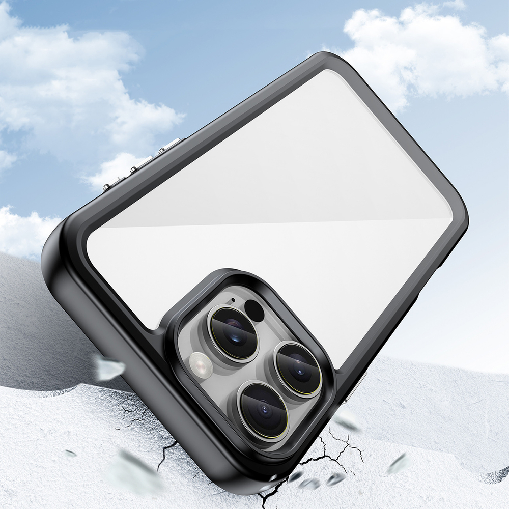 iTok webáruház - Hurtel Outer Space Case gélkeretes tok iPhone 16 Pro készülékhez (fekete) 3 Outer Space Case with Gel Frame for iPhone 16 Pro (fekete)