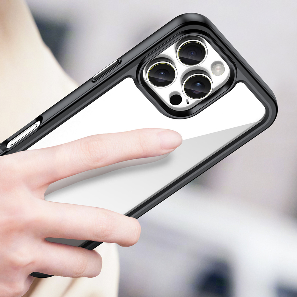 iTok webáruház - Hurtel Outer Space Case gélkeretes tok iPhone 16 Pro készülékhez (fekete) 5 Outer Space Case with Gel Frame for iPhone 16 Pro (fekete)