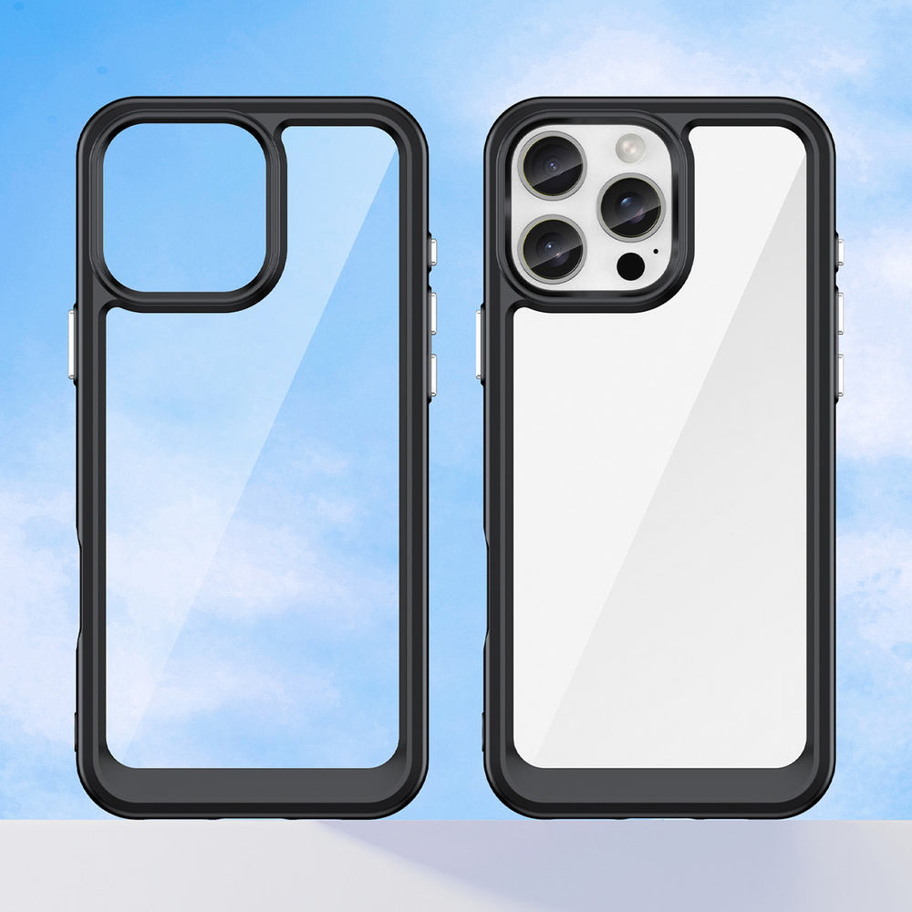 iTok webáruház - Hurtel Outer Space Case gélkeretes tok iPhone 16 Pro készülékhez (fekete) 8 Outer Space Case with Gel Frame for iPhone 16 Pro (fekete)
