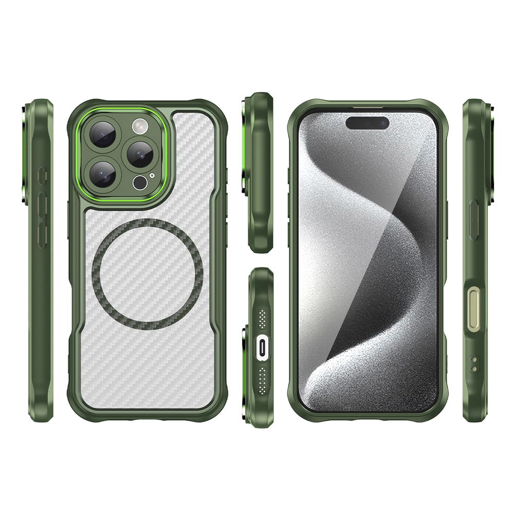 iTok webáruház - Hurtel Leading Series MagSafe tok iPhone 16 Pro készülékhez (zöld) 3 Leading Series MagSafe Silicone Case for iPhone 16 Pro (zöld)