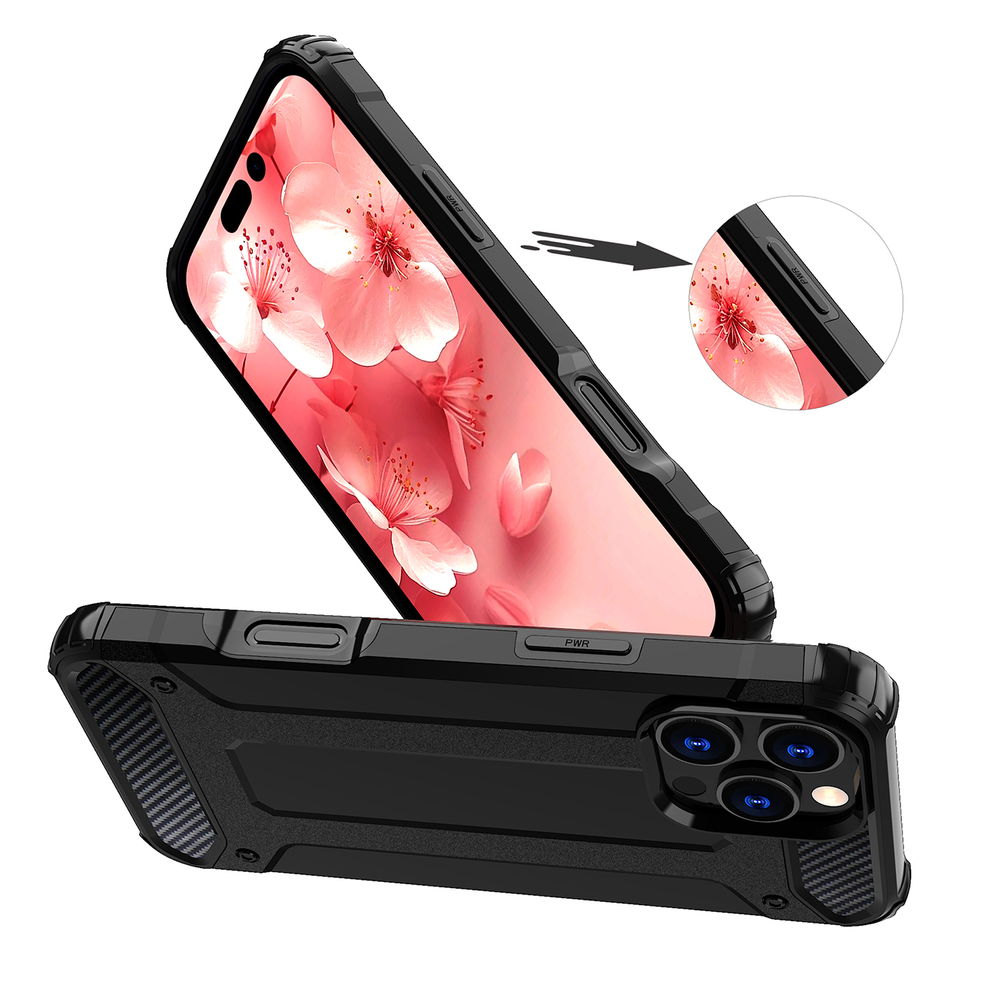 iTok webáruház - Hurtel Hybrid Armor tok iPhone 16 Pro készülékhez (fekete) 4 Hybrid Armor iPhone 16 Pro Case (fekete)