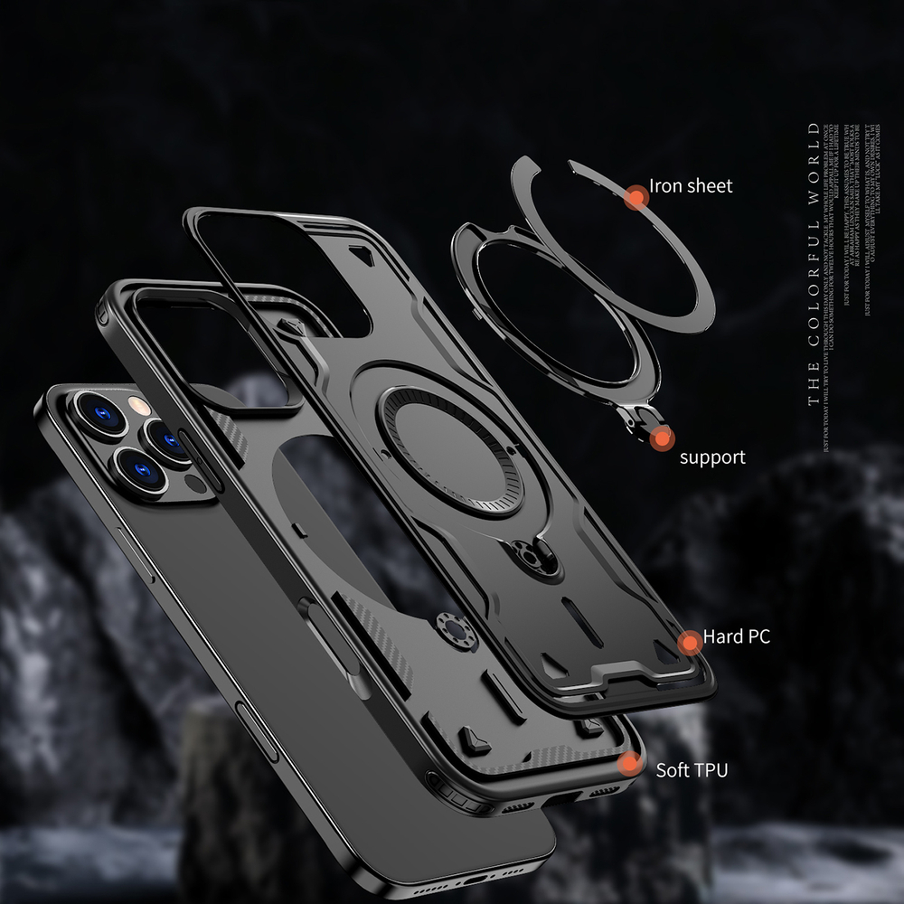 iTok webáruház - Hurtel Hybrid Armor Trendy MagSafe tok iPhone 16 Pro készülékhez (fekete) 2 Hybrid Armor Trendy Case with MagSafe for iPhone 16 Pro (fekete)