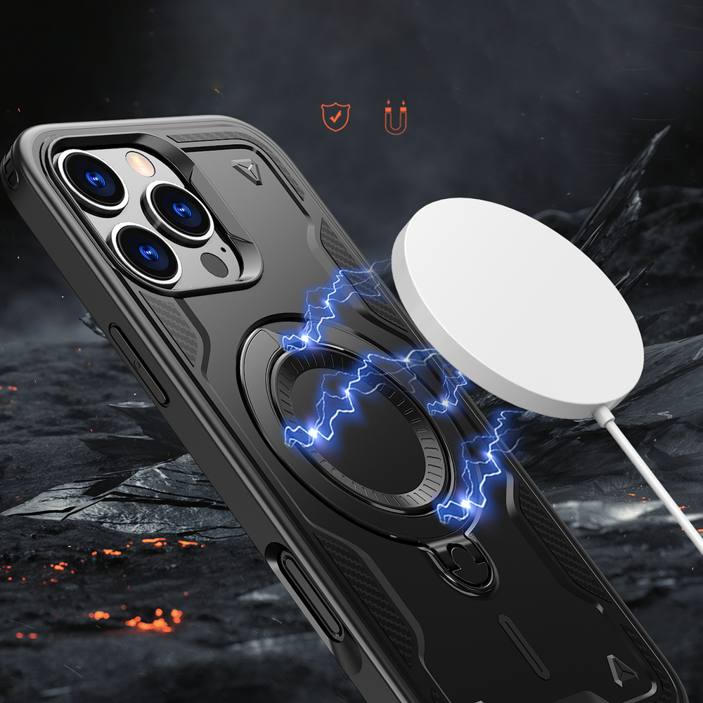 iTok webáruház - Hurtel Hybrid Armor Trendy MagSafe tok iPhone 16 Pro készülékhez (fekete) 4 Hybrid Armor Trendy Case with MagSafe for iPhone 16 Pro (fekete)
