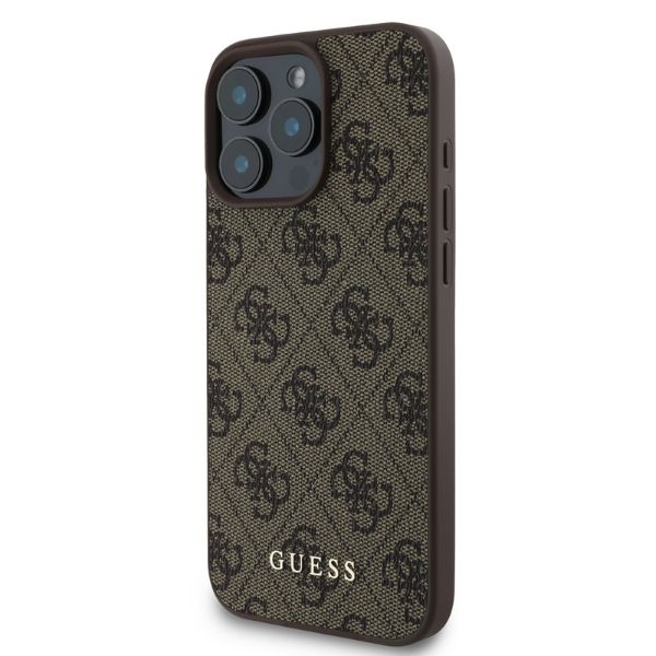 iTok webáruház - Guess Guess 4G Classic tok iPhone 16 Pro készülékhez (barna) 2 Guess 4G Classic iPhone 16 Pro Case (barna)