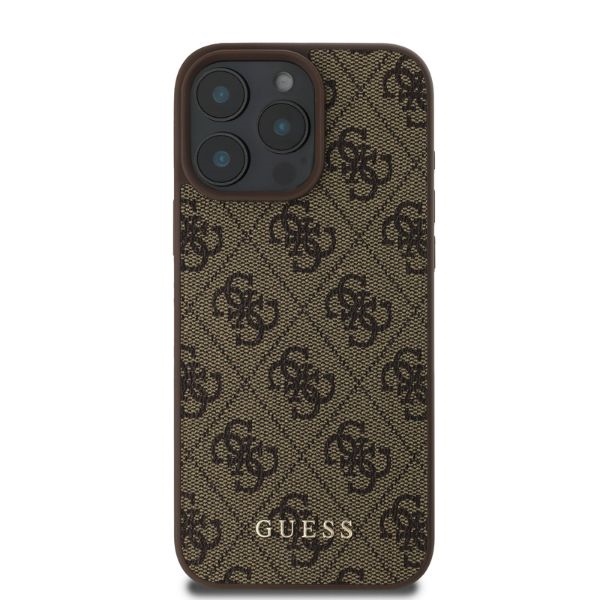 iTok webáruház - Guess Guess 4G Classic tok iPhone 16 Pro készülékhez (barna) 3 Guess 4G Classic iPhone 16 Pro Case (barna)
