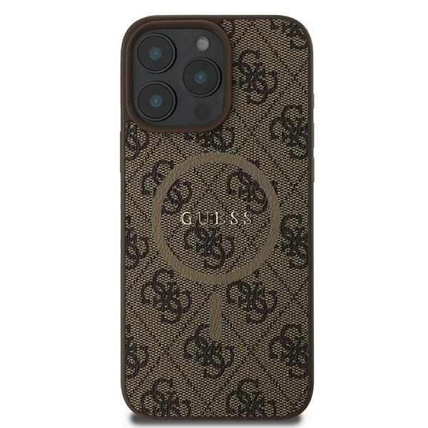 iTok webáruház - Guess Guess 4G Ring Classic Logo MagSafe tok iPhone 16 Pro készülékhez (barna) 3 Guess 4G Ring Classic Logo MagSafe iPhone 16 Pro Case (barna)