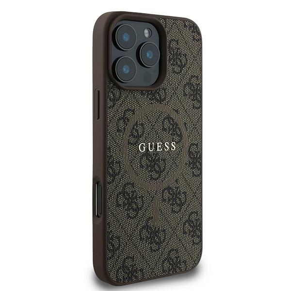 iTok webáruház - Guess Guess 4G Ring Classic Logo MagSafe tok iPhone 16 Pro készülékhez (barna) 4 Guess 4G Ring Classic Logo MagSafe iPhone 16 Pro Case (barna)