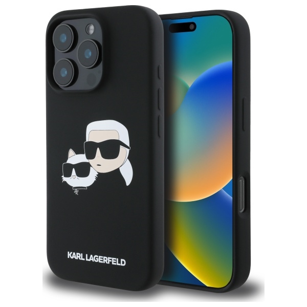 iTok webáruház - Karl Lagerfeld Karl Lagerfeld Silicone Case Heads Print MagSafe tok iPhone 16 Pro készülékhez (fekete) 1 Karl Lagerfeld Silicone Case Heads Print MagSafe for iPhone 16 Pro (fekete)