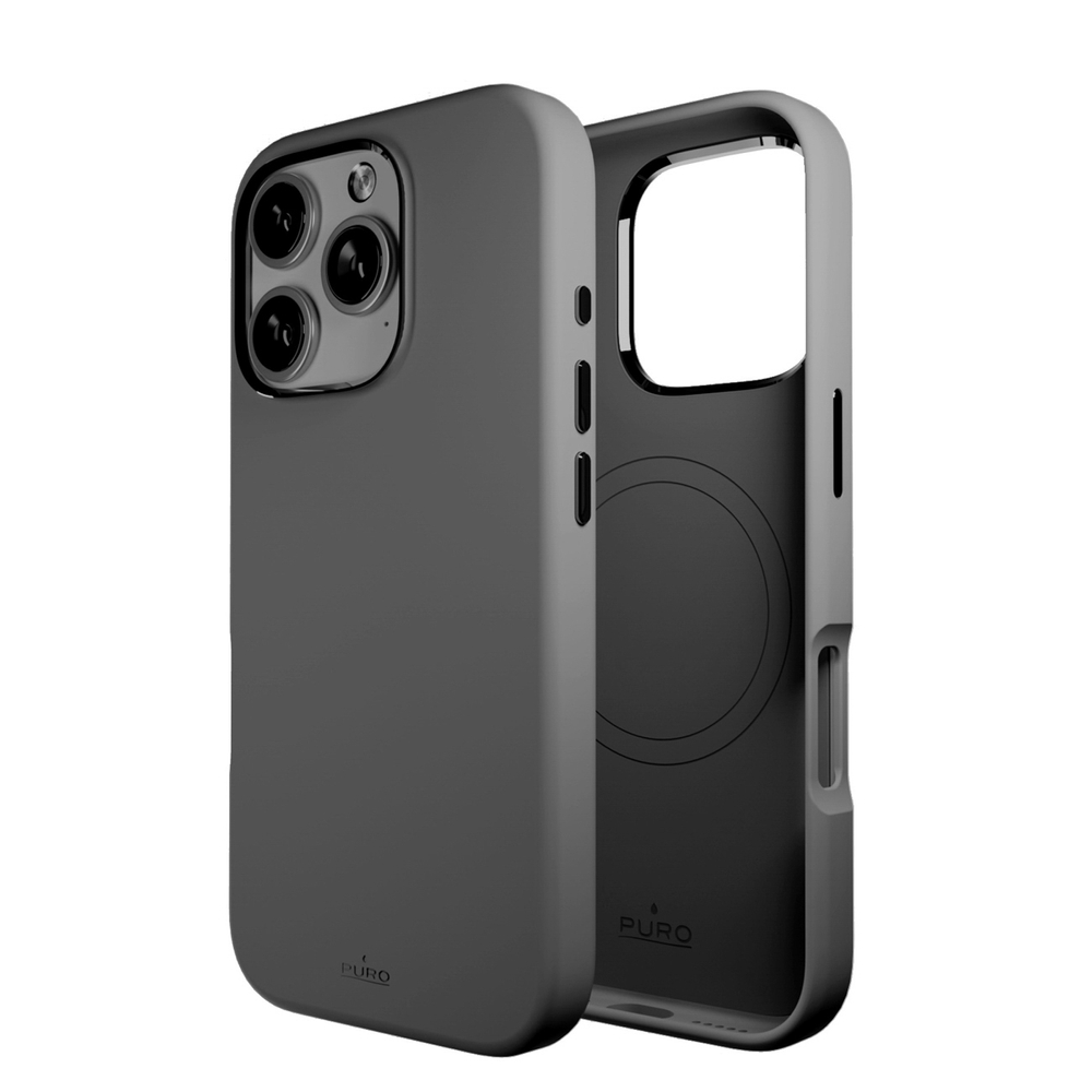 iTok webáruház - Puro Puro Icon Mag Pro MagSafe tok iPhone 16 Pro készülékhez (sötétszürke) 1 Puro Icon Mag Pro MagSafe Silicone Case for iPhone 16 Pro (sötétszürke)