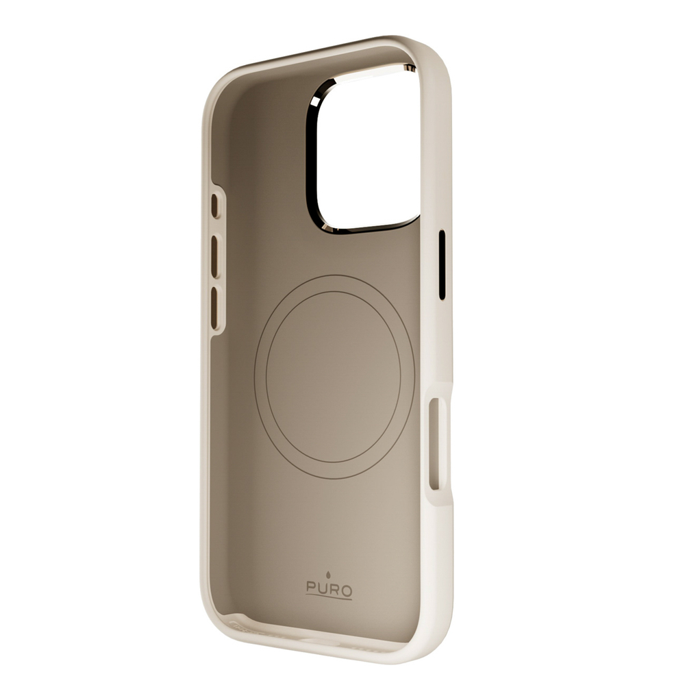 iTok webáruház - Puro Puro Icon Mag Pro MagSafe szilikon tok iPhone 16 Pro készülékhez (bézs) 2 Puro Icon Mag Pro MagSafe Silicone Case for iPhone 16 Pro (bézs)