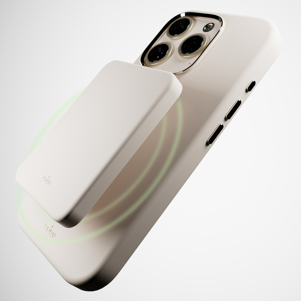 iTok webáruház - Puro Puro Icon Mag Pro MagSafe szilikon tok iPhone 16 Pro készülékhez (bézs) 8 Puro Icon Mag Pro MagSafe Silicone Case for iPhone 16 Pro (bézs)