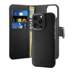 Puro Wallet Detachable MagSafe 2in1 mágneses iPhone 16 Pro tok pénztárcával (fekete)